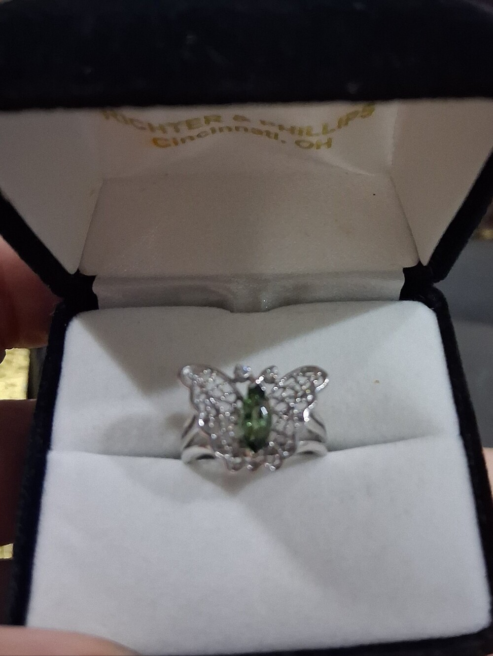 .925 Sterling Silver .75 Carat Mystic Topaz Filigree Butterfly Ring Size 7